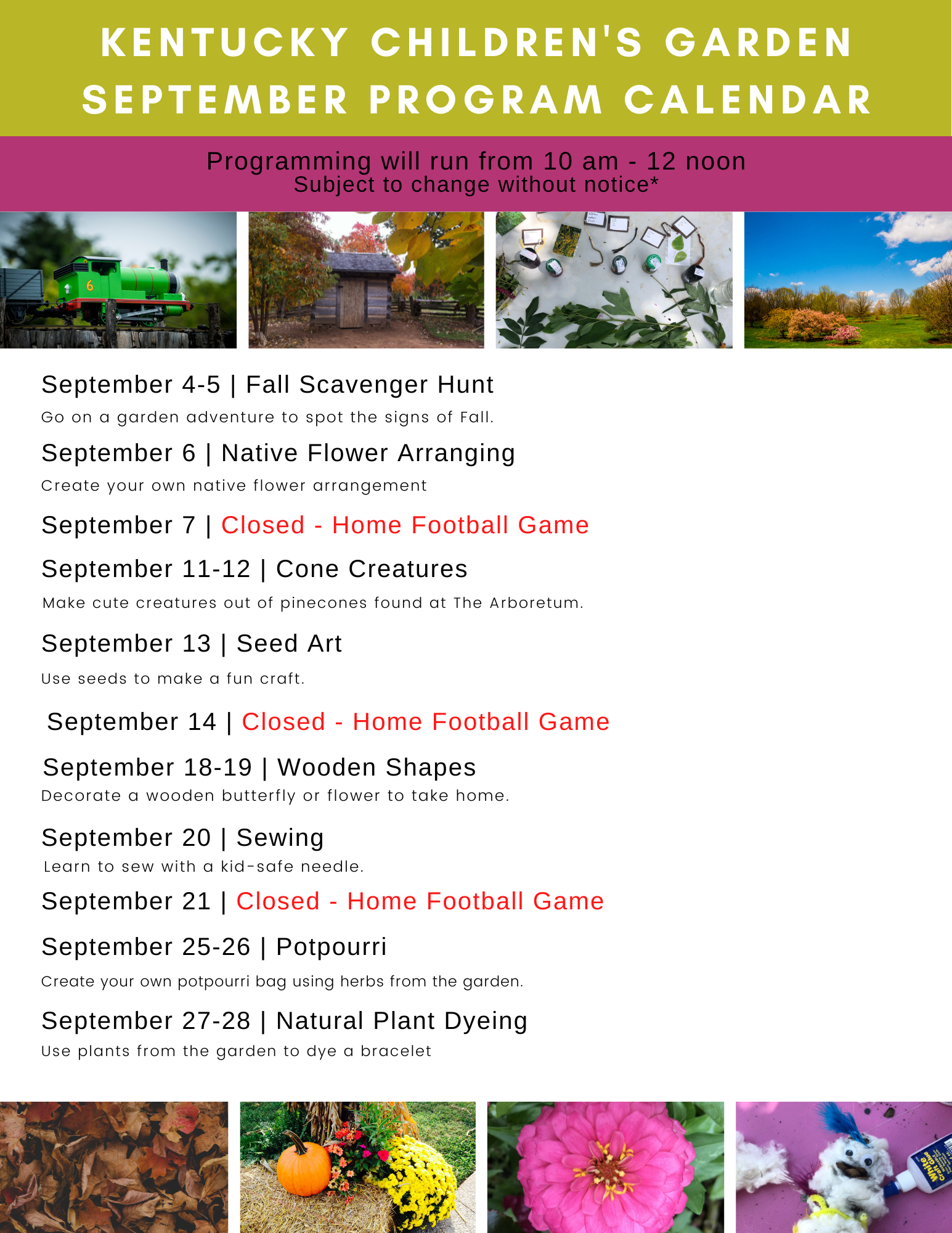 September 2024 KCG Program Calendar