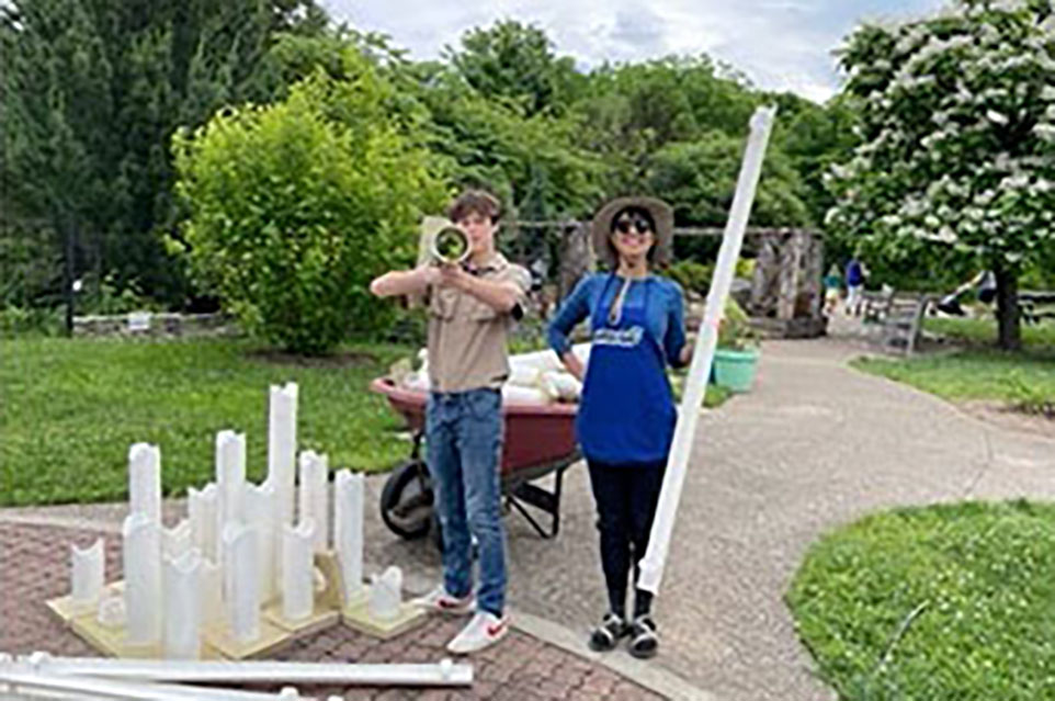 Eagle Scout candidate Andrew Sass created an aqueduct system for the KCG