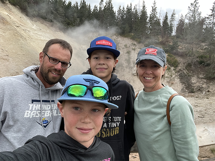 Chris Sass, UK co-chair of The Arboretum Advisory Board, with his family